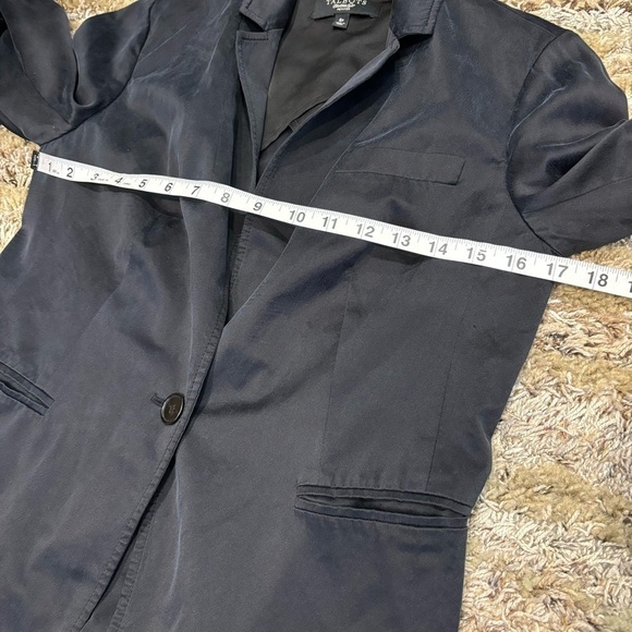 Talbots 8P Silk Blazer Black Jacket Lined Unstructured - Picture 9 of 11